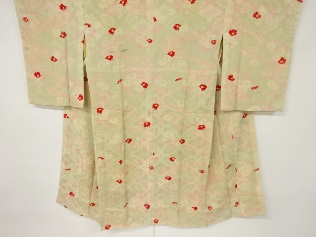 JAPANESE KIMONO / ANTIQUE JUBAN / SILK / MON KINSHA / STREAM & AUTUMN LEAVES